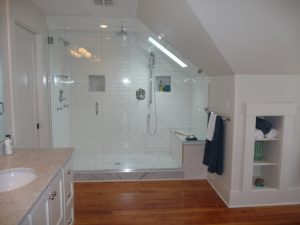 A bathroom remodeled by Complete Construction.