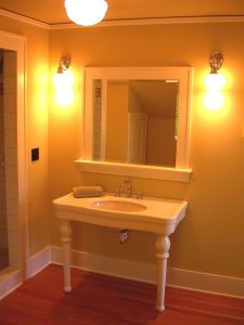 A bathroom remodeled by Complete Construction.