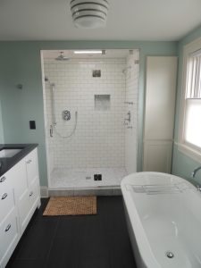 A bathroom remodeled by Complete Construction.