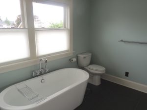 A bathroom remodeled by Complete Construction.