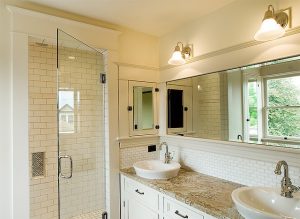 A bathroom remodeled by Complete Construction.