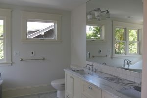 A bathroom remodeled by Complete Construction.